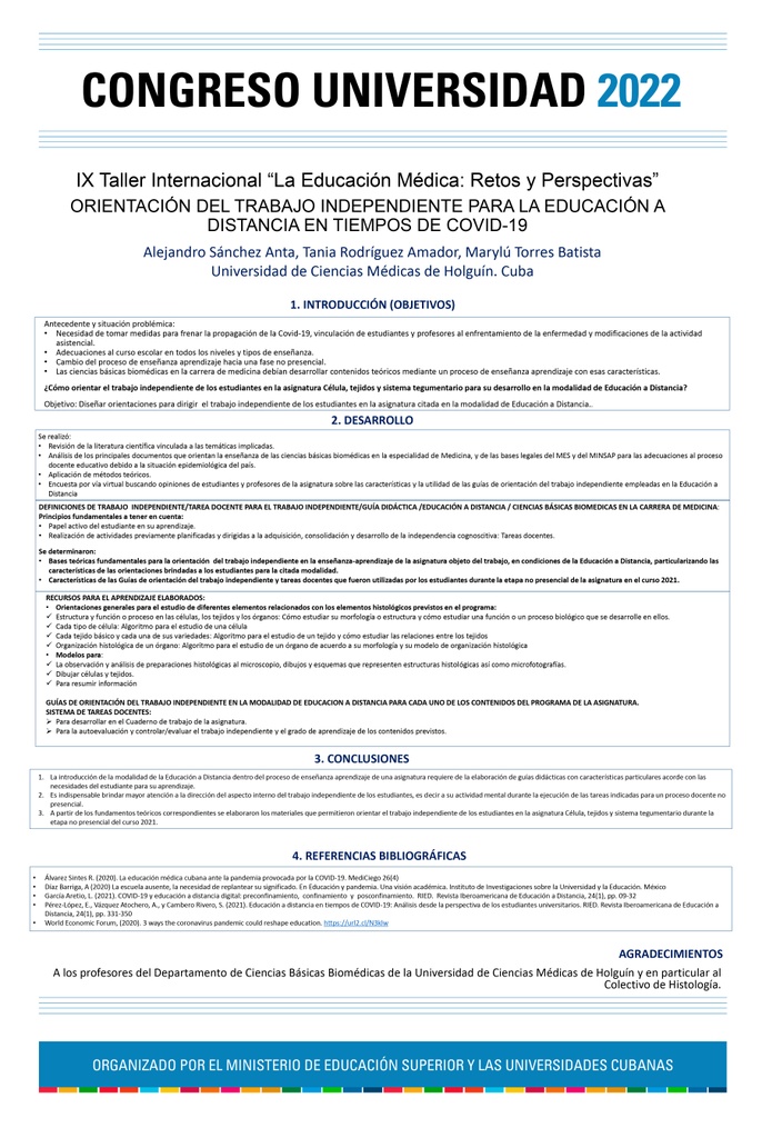 INDEPENDENT WORK ORIENTATION FOR DISTANCE EDUCATION IN TIMES OF COVID-19.