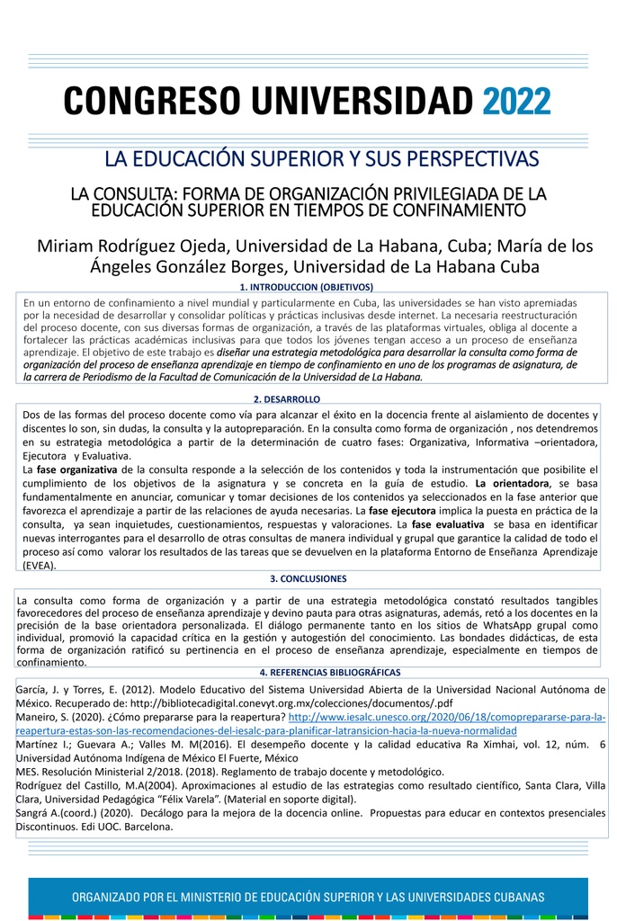 Consultation: privileged form of organization of higher education in confinement times