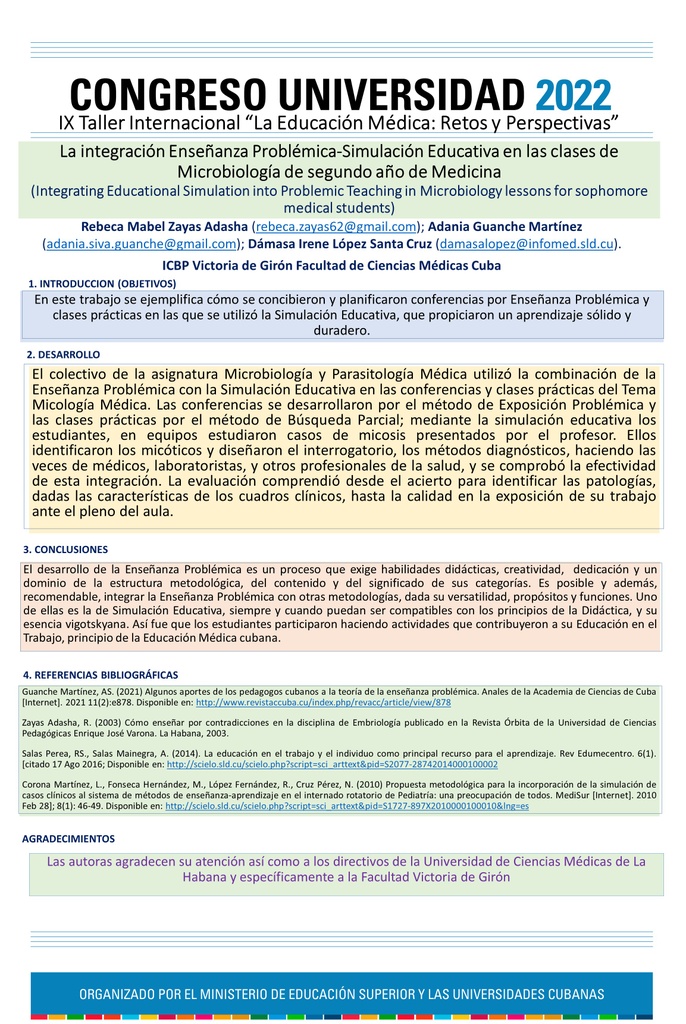 INTEGRATING EDUCATIONAL SIMULATION INTO PROBLEMIC TEACHING IN MICROBIOLOGY LESSONS FOR SOPHOMORE MEDICAL STUDENTS